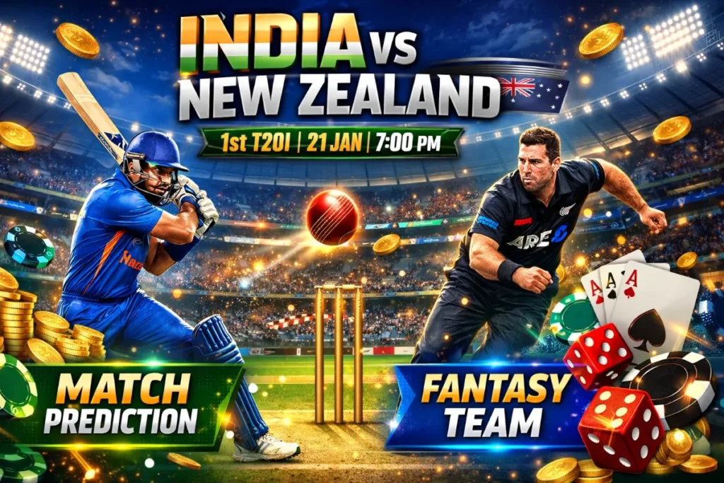 India vs New Zealand 1st T20I Match Prediction & Fantasy Team