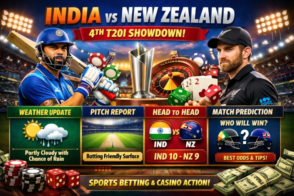 India vs New Zealand (4th T20I): Weather, Pitch, Head to Head & Match Prediction